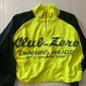 Vintage 80s cropped Ocean Pacific neon yellow sweatshirt